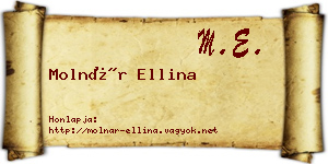 Molnár Ellina névjegykártya